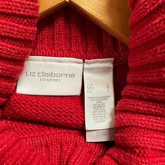 LIZ CLAIRBORNE Sweater Womens Size Large Wool Blend Turtleneck - Picture 3 of 6